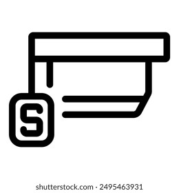 Line icon of a credit card showing the dollar sign, representing online payment and e commerce transactions