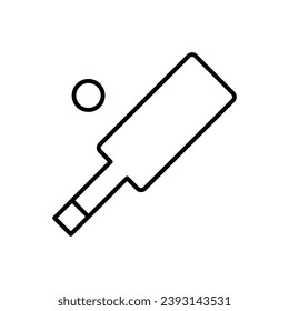 Line icon of cricket bat and ball