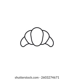 Line icon of a croissant in vector format.