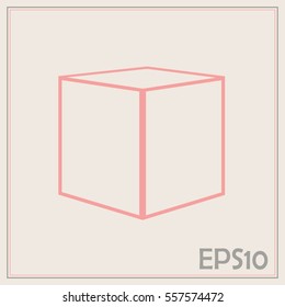 Line icon-  cube.