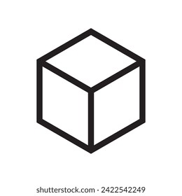 line icon cube isolated on white background