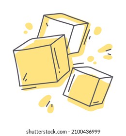 Cubos de icono de línea, aislados en fondo blanco