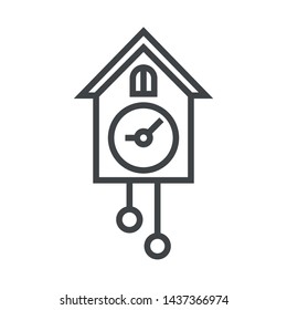 Line icon cuckoo clock. Simple vector illustration with ability to change.
