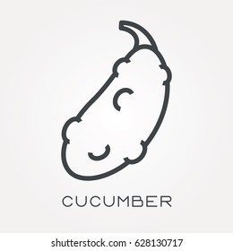 Line icon cucumber