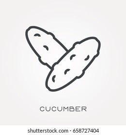 Line icon cucumber