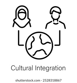 A line icon of cultural integration 