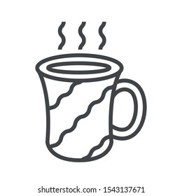 Line icon cup. Simple vector illustration with ability to change.