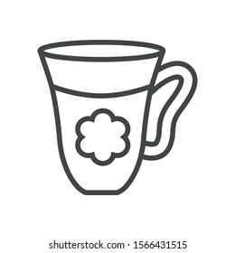 Line icon cup. Simple vector illustration with ability to change.