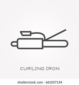 Line icon curling iron