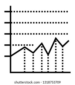 Line icon of a curve chart 