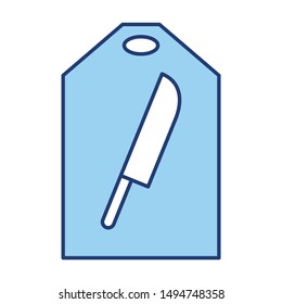 line icon for cutting board with knife
