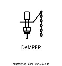 Line Icon Damper In Simple Style. Vector sign in a simple style isolated on a white background.