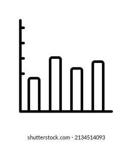 line icon data analysis bar graph
