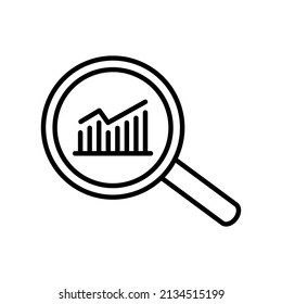 estadísticas de búsqueda de análisis de datos de iconos de línea