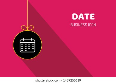 Line Icon of date on Very Attractive Colorful Background.
