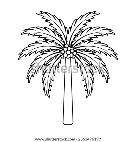 line icon date palm isolated on white background
