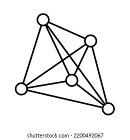 Line icon of decentralized distributed network. Concept of decentralization, dao, web3 or social network. Vector Illustration svg