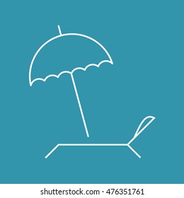 Line Icon of Deck Chair.
