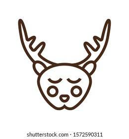 Line icon deer. Simple vector illustration with ability to change.