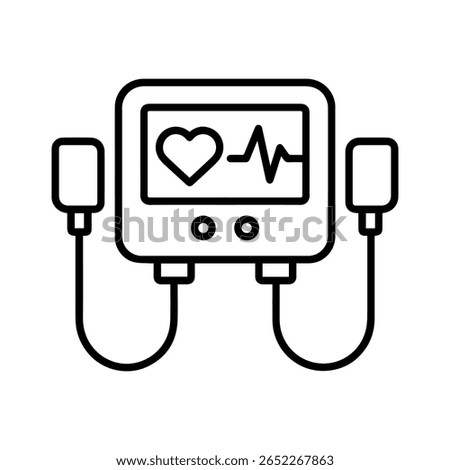 line icon defibrillator vector on white background
Vector line icon on white background
