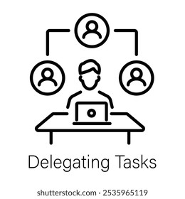 Um ícone de linha de tarefas de delegação 