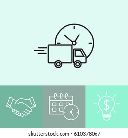 Line icon-  delivery express