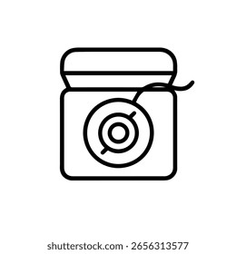 line icon dental floss vector on white background
Vector line icon on white background