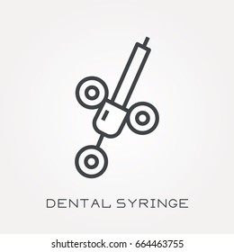 Line icon dental syringe