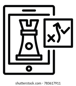 Line icon depicting concept of digital strategy
