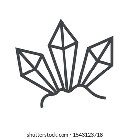 Line icon deposits of crystals. Simple vector illustration with ability to change.