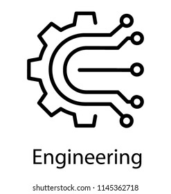 line icon design of automated solution diagram