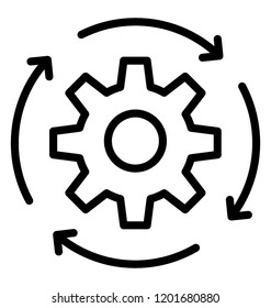 Line icon design of automated solution diagram