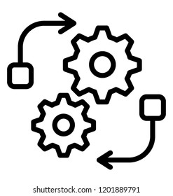 Line icon design of automated solution diagram
