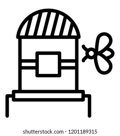 A line icon design of beehouse