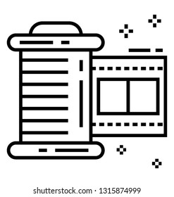 Line icon design of camera roll film 