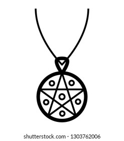 Line icon design of a chain pendant 