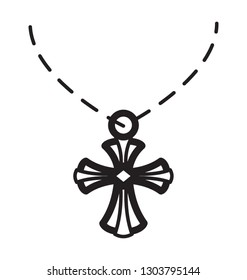 Line icon design of a chain pendant 