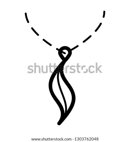 Line icon design of a chain pendant 