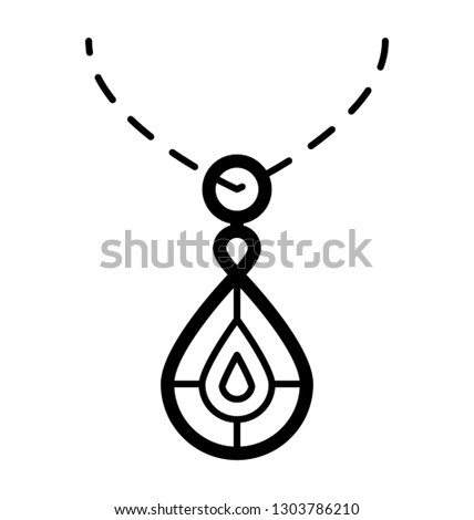 Line icon design of a chain pendant 