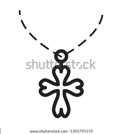 Line icon design of a chain pendant 