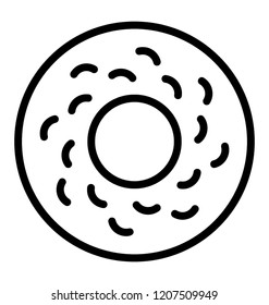 Line icon design of a chocolate donut
