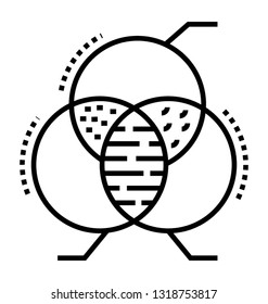 Line icon design of circle chart 