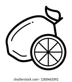 Line icon design of citrus  
