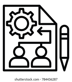 Line icon design of collective projects