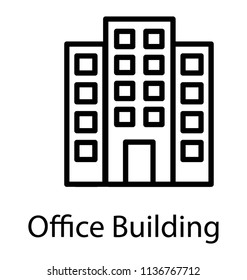 line icon design of a commercial building