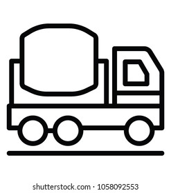 Line icon design of concrete buggy
