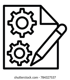 Line icon design of content management