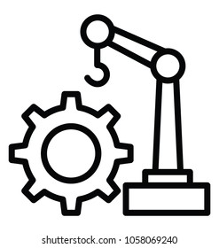 Line icon design of crane lifter