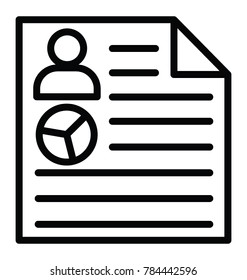 Line icon design of a cv