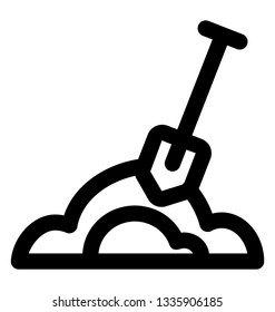 Line icon design of digging 
